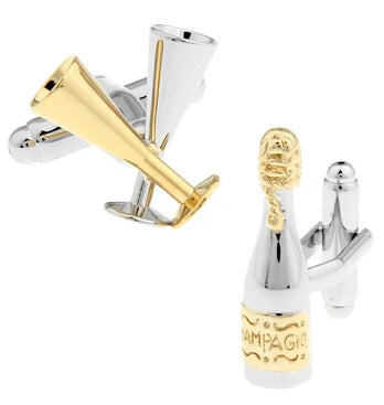 Champaign and Champaign Glass Cufflinks