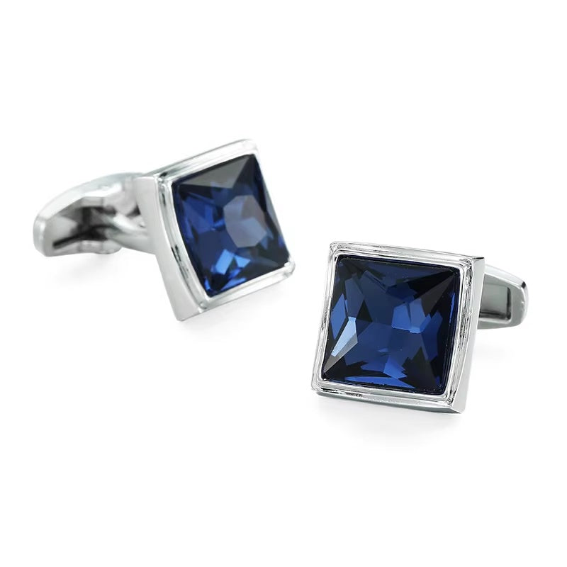 Stockholm Blue Faceted Square Cufflinks