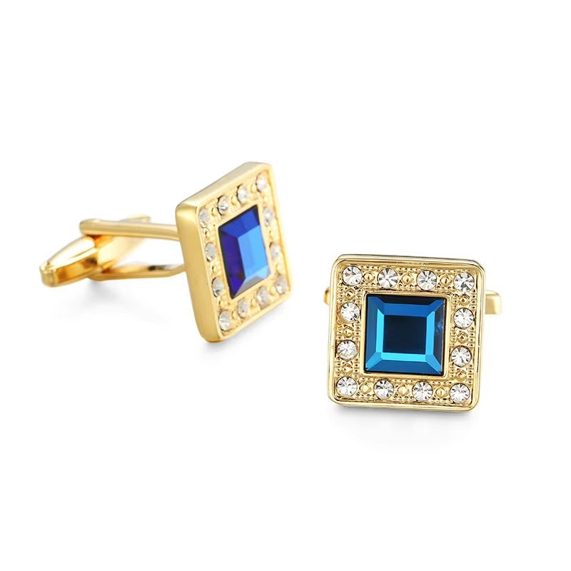 Edinburgh Gold & Blue Square Cufflinks