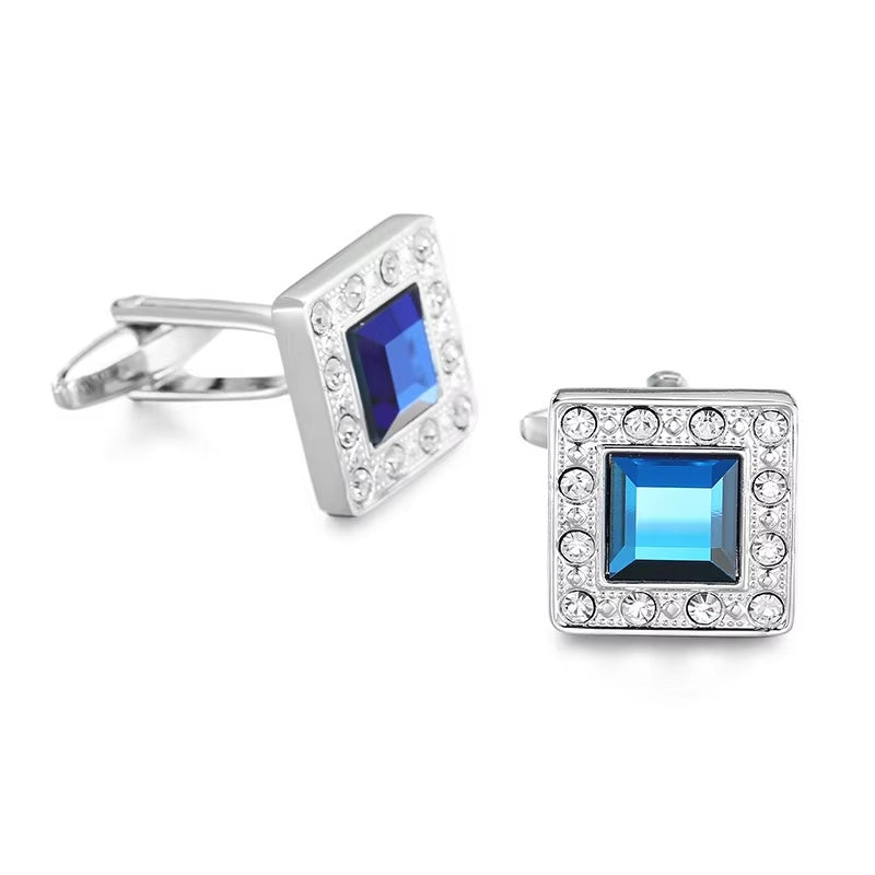 London Silver & Blue Square Cufflinks