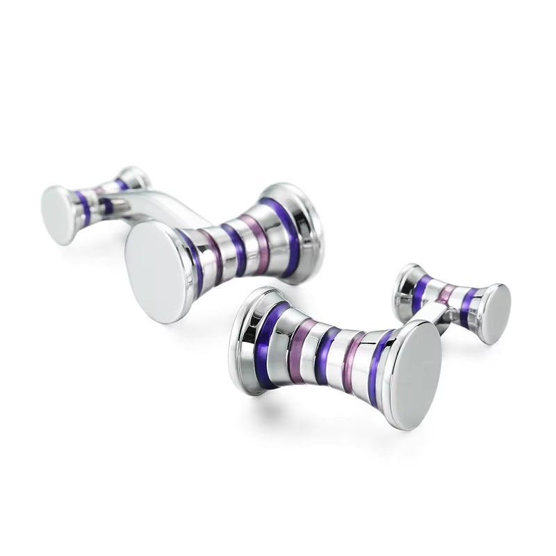 Lucerne Purple Stripe Barrel Cufflinks