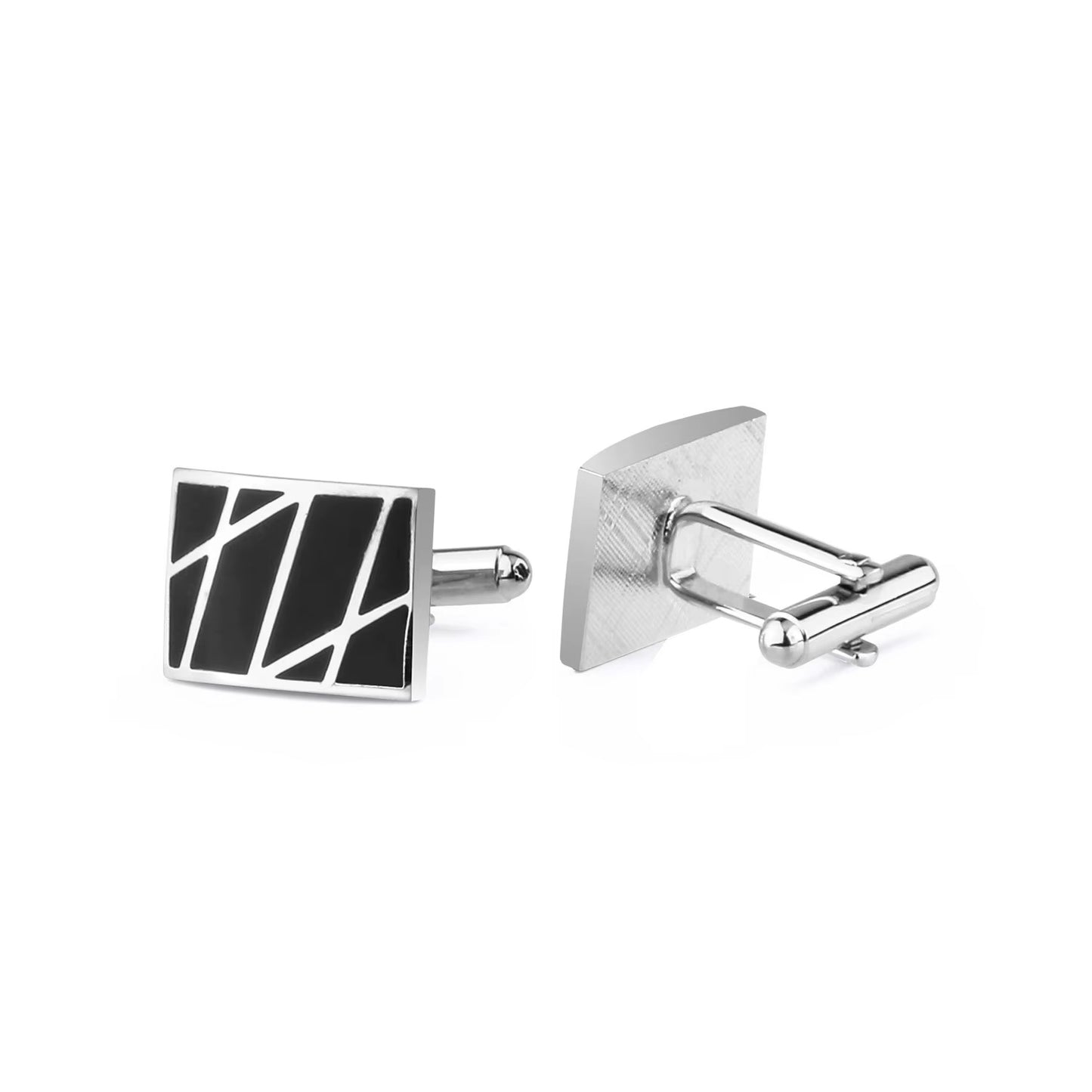 Amalfi Black Geometric Rectangle Cufflinks