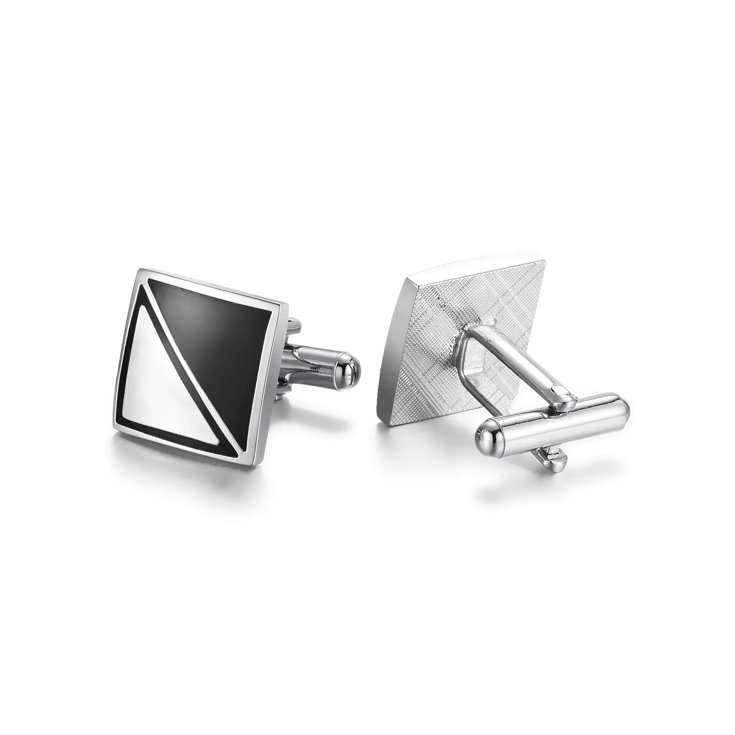 Positano Black Diagonal Square Cufflinks