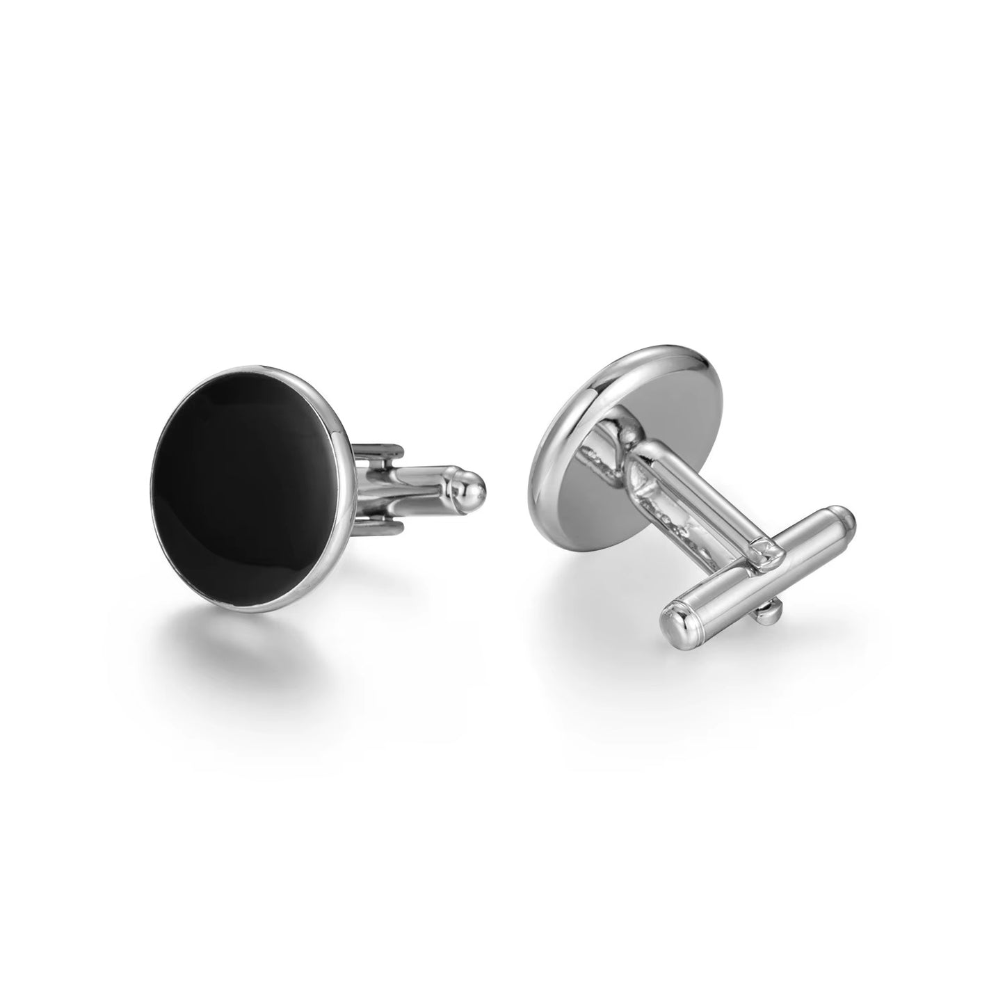Sorrento Black Round Cufflinks