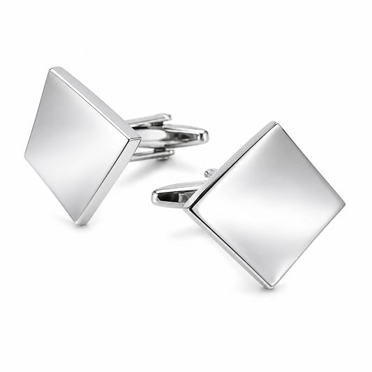 Rothenburg Polished Silver Diamond Cufflinks